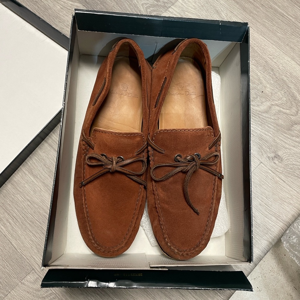 Massimo Dutti Men's Suede Driving Moccasins in Brown
